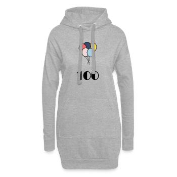100. 100 ANS. 100e ANNIVERSAIRE. ANNIVERSAIRE 100 - Sweat-shirt à capuche long Femme - gris chiné - Devant