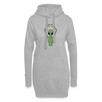 Posture du Cœur d’Extraterrestre - Sweat-shirt à capuche long Femme - gris chiné - Devant