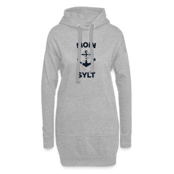 Moin Sylt – Conception d’ancres maritimes - Sweat-shirt à capuche long Femme - gris chiné - Devant