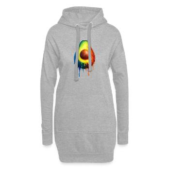 Avocado mit buntem Farbverlauf - Hoodie-Kleid - Grau meliert - Vorne