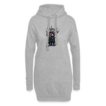 Raccoon Sunflower Halo - Hoodie Dress - heather grey - Front