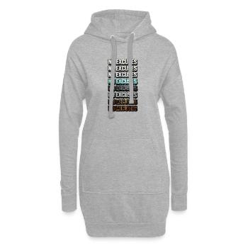 Aucune excuse pour la motivation colorée - Sweat-shirt à capuche long Femme - gris chiné - Devant