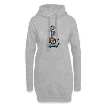 Fussballroboter balanciert Ball auf dem Knie - Hoodie-Kleid - Grau meliert - Vorne