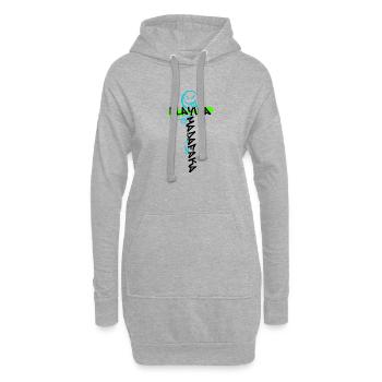MADAFAKA - Sweat-shirt à capuche long Femme - gris chiné - Devant