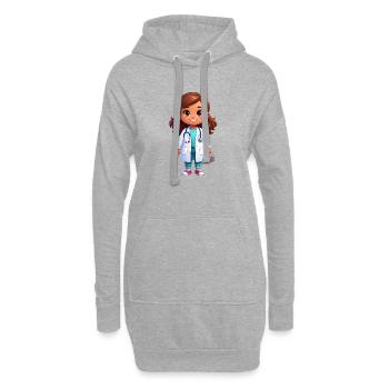 Petit Docteur avec stéthoscope et blouse – Médecine - Sweat-shirt à capuche long Femme - gris chiné - Devant
