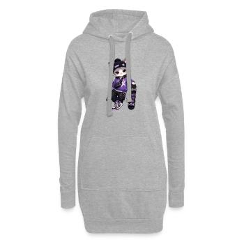 Kitten Miko Skate Purple Stars - Hoodie-Kleid - Grau meliert - Vorne