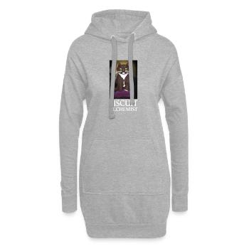 Biscuit Alchemist - Tuxedo Cat Kneading Reality  - Hoodie Dress - heather grey - Front