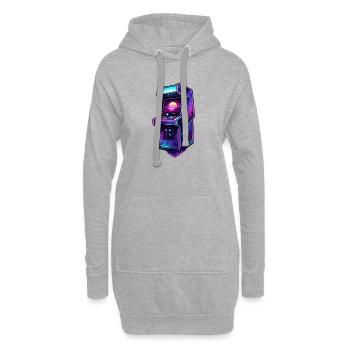 Arcade néon Crépuscule Rétro - Sweat-shirt à capuche long Femme - gris chiné - Devant