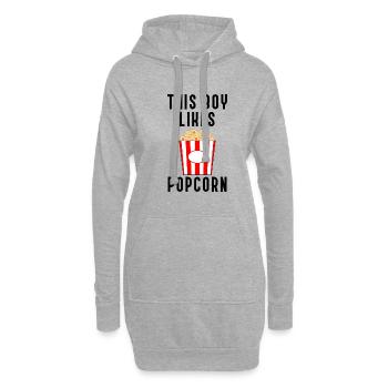Junge mag Popcorn, der Mais isst Filme anschauen - Hoodie-Kleid - Grau meliert - Vorne
