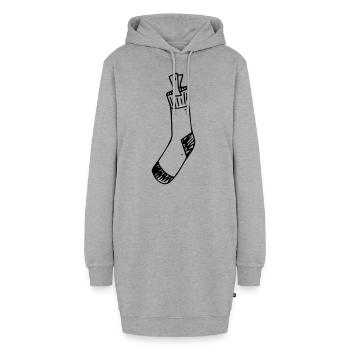 Alte Socke Wäsche Socken Hausmann Hausfrau - Hoodie-Kleid - Grau meliert - Vorne