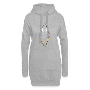 Osterhase Pirat Schädel T-Shirt Geschenk - Hoodie-Kleid - Grau meliert - Vorne