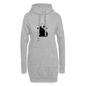 Bär Möwe Schwarz Weiß Kunst Rücken Freundschaft - Hoodie-Kleid - Grau meliert - Vorne