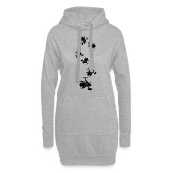 Icône du symbole du moulinet de pêche - Sweat-shirt à capuche long Femme - gris chiné - Devant