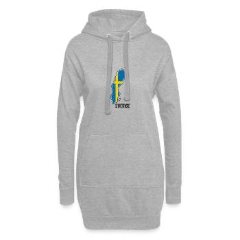 Schweden Flagge Umriss Souvenir - Hoodie-Kleid - Grau meliert - Vorne