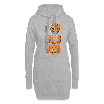 I love Halloween - Party Kostüm - Hoodie-Kleid - Grau meliert - Vorne