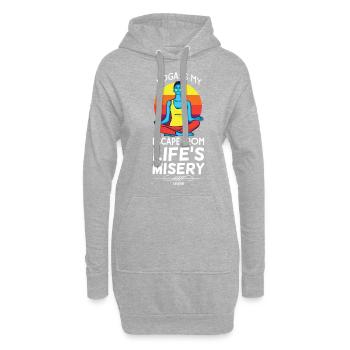 Méditation Femme Fille Mère Inde - Sweat-shirt à capuche long Femme - gris chiné - Devant