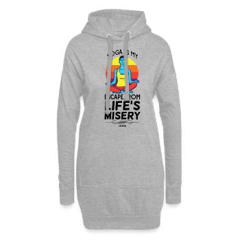 Sonnenuntergang Yoga Fitness Frau - Hoodie-Kleid - Grau meliert - Vorne