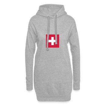 Drapeau suisse, croix, drapeau, suisse - Sweat-shirt à capuche long Femme - gris chiné - Devant