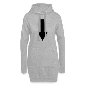 flèche bas - Sweat-shirt à capuche long Femme - gris chiné - Devant