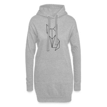 Katze - Hoodie-Kleid - Grau meliert - Vorne