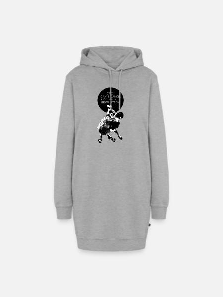 IF I CAN`T DANCE TO IT, IT´S NOT MY REVOLUTION! - Hoodie-Kleid - Grau meliert