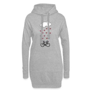 Ich liebe Radfahren Radfahren Radfahren - Hoodie-Kleid - Grau meliert - Vorne