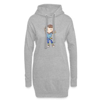 Wandermädchen M. mit Kompass - Hoodie-Kleid - Grau meliert - Vorne