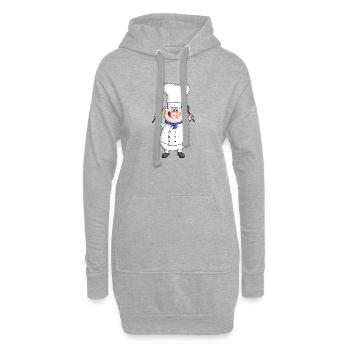 Cook - wooden spoon - chef's hat - Hoodie Dress - heather grey - Front