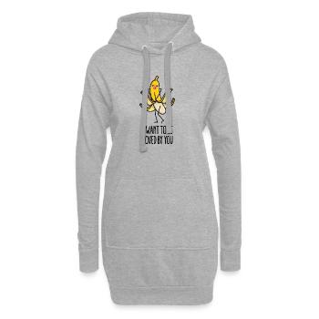 I want to be loved by you Valentinstag Cartoon - Hoodie-Kleid - Grau meliert - Vorne