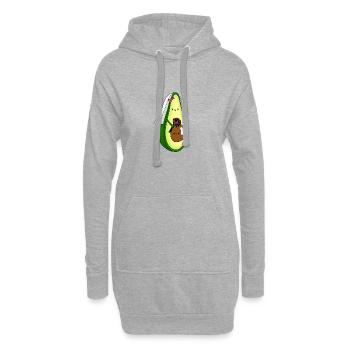 Mariée enceinte avocat avec cadeau bébé bosse - Sweat-shirt à capuche long Femme - gris chiné - Devant