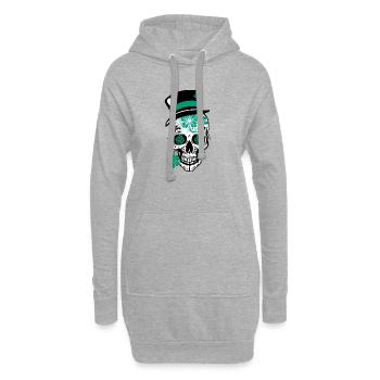 Crâne de sucre Saint-Patrick - Sweat-shirt à capuche long Femme - gris chiné - Devant