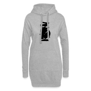 Goutte d’essuie-glace de peinture - Sweat-shirt à capuche long Femme - gris chiné - Devant