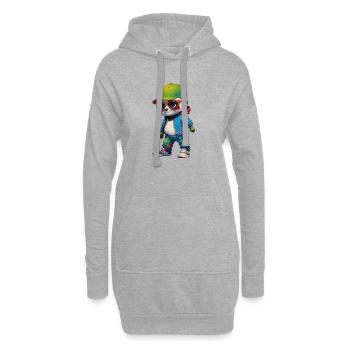 Mignon et cool adolescent panda ours garçon - Sweat-shirt à capuche long Femme - gris chiné - Devant