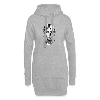 Existence Dualité (être ou ne pas être) - Sweat-shirt à capuche long Femme - gris chiné - Devant