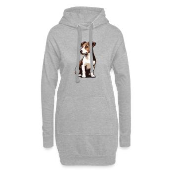 Jack Russell Terrier - Sweat-shirt à capuche long Femme - gris chiné - Devant