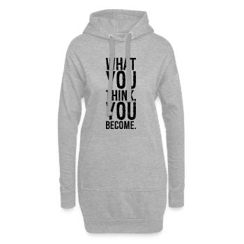 ce que vous pensez devenir - Sweat-shirt à capuche long Femme - gris chiné - Devant