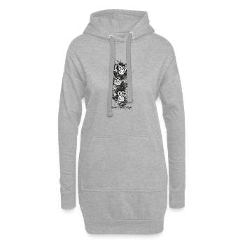 three monkeys - Hoodie-Kleid - Grau meliert - Vorne