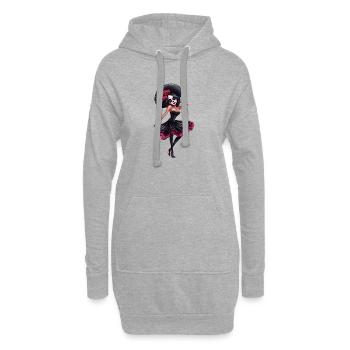 la catrina tanzende Figur - Hoodie-Kleid - Grau meliert - Vorne