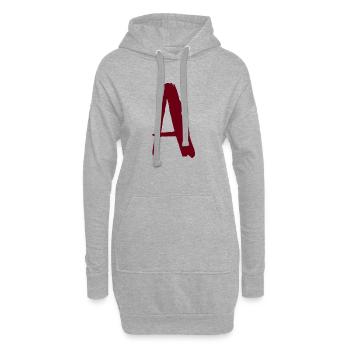 A-design artistique écrit - Sweat-shirt à capuche long Femme - gris chiné - Devant