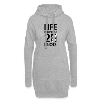 Windsurfen, das Leben beginnt bei 20knt - Hoodie-Kleid - Grau meliert - Vorne