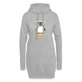 Les pingouins sont d’adorables oiseaux de mer Manchot royal Penguin - Sweat-shirt à capuche long Femme - gris chiné - Devant