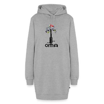 WEIHNACHTEN OMA FAHRRADFAHRERIN KOALA - Hoodie-Kleid - Grau meliert - Vorne