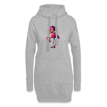 Halloween flamant rose dessin animé citrouille monstre fusion - Sweat-shirt à capuche long Femme - gris chiné - Devant