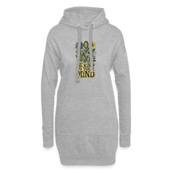 Seien Sie nett zu Ihrem Geist Blumenkunst - Hoodie-Kleid - Grau meliert - Vorne