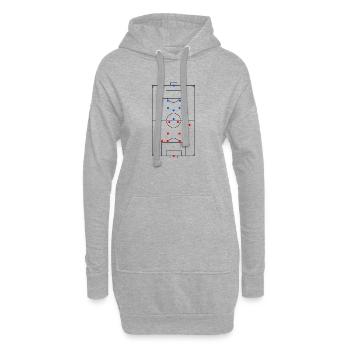 Unisex Design Fußballfeld Taktik - Hoodie-Kleid - Grau meliert - Vorne
