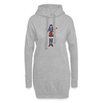 Juste une fille qui aime la guitare basse Girl Waifu - Sweat-shirt à capuche long Femme - gris chiné - Devant