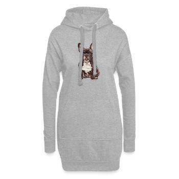 Bouledogue français Illustration : Élégant - Sweat-shirt à capuche long Femme - gris chiné - Devant