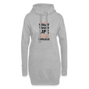 Ukulélé hawaïen uke Que serait - Sweat-shirt à capuche long Femme - gris chiné - Devant