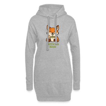 Thé de renard - Thé vert d’humeur - Sweat-shirt à capuche long Femme - gris chiné - Devant