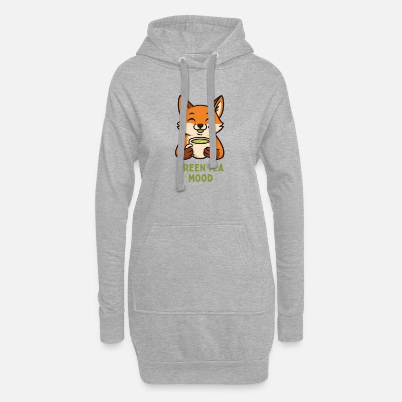 Fuchs Tee-Mood Grüner Tee - Hoodie-Kleid - Grau meliert